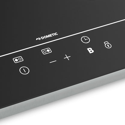Control panel with Dometic branding and various icons
