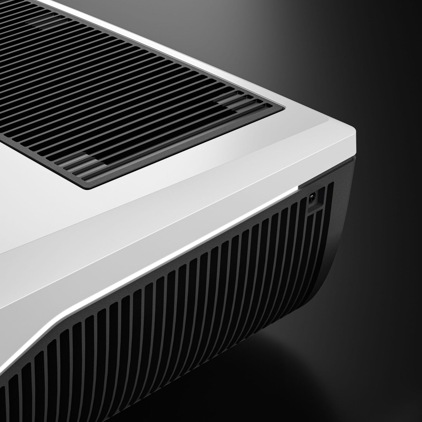 Close-up of Dometic Freshjet 7 Lite rooftop air conditioner showcasing sleek design and vent details.