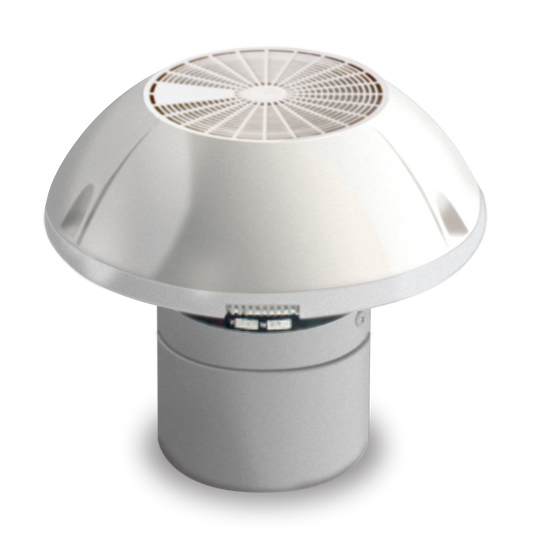 Dometic GY11 roof ventilator, motorised extractor with adjustable two-speed motor and waterproof dome.