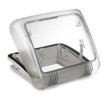 Dometic Heki Micro Roof Vent, compact roof vent with clear double acrylic glazing and lockable position.