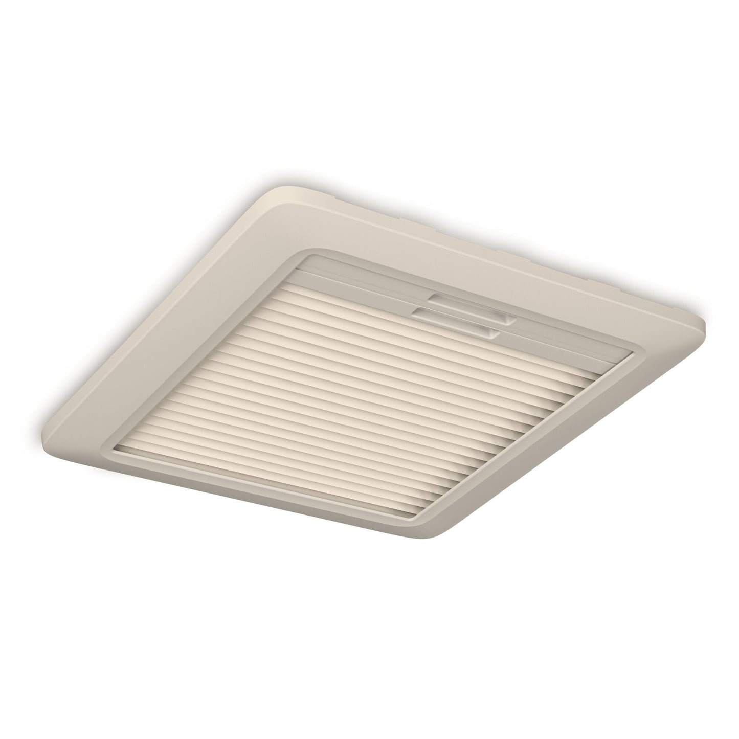 Dometic Heki Mini Roof Vent in white, compact design with pleated fabric for light dimming and flyscreen.