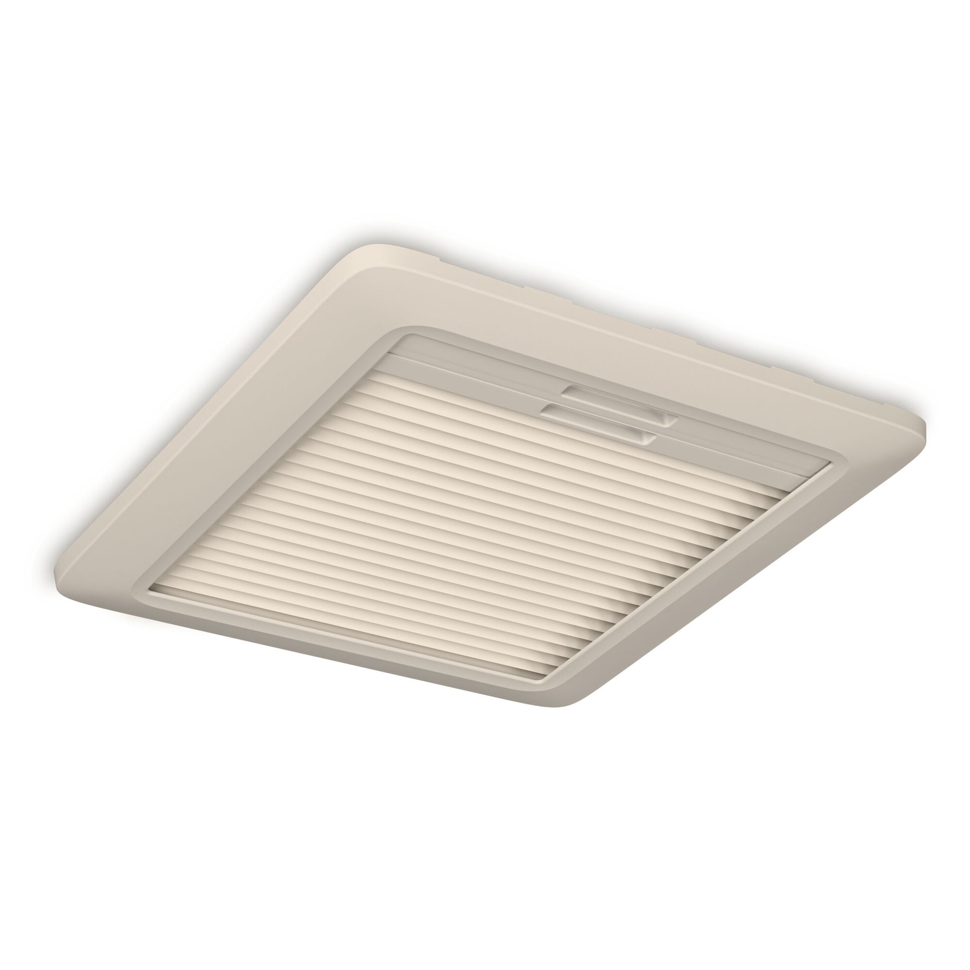 Dometic Heki Mini Roof Vent in white, compact design with pleated fabric for light dimming and flyscreen.