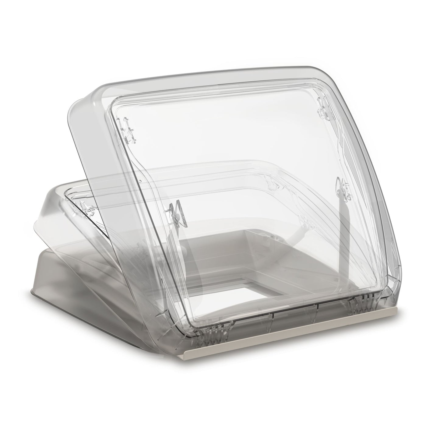 Dometic Heki Mini Roof Vent with transparent lid and base, designed for 400x400mm installations.