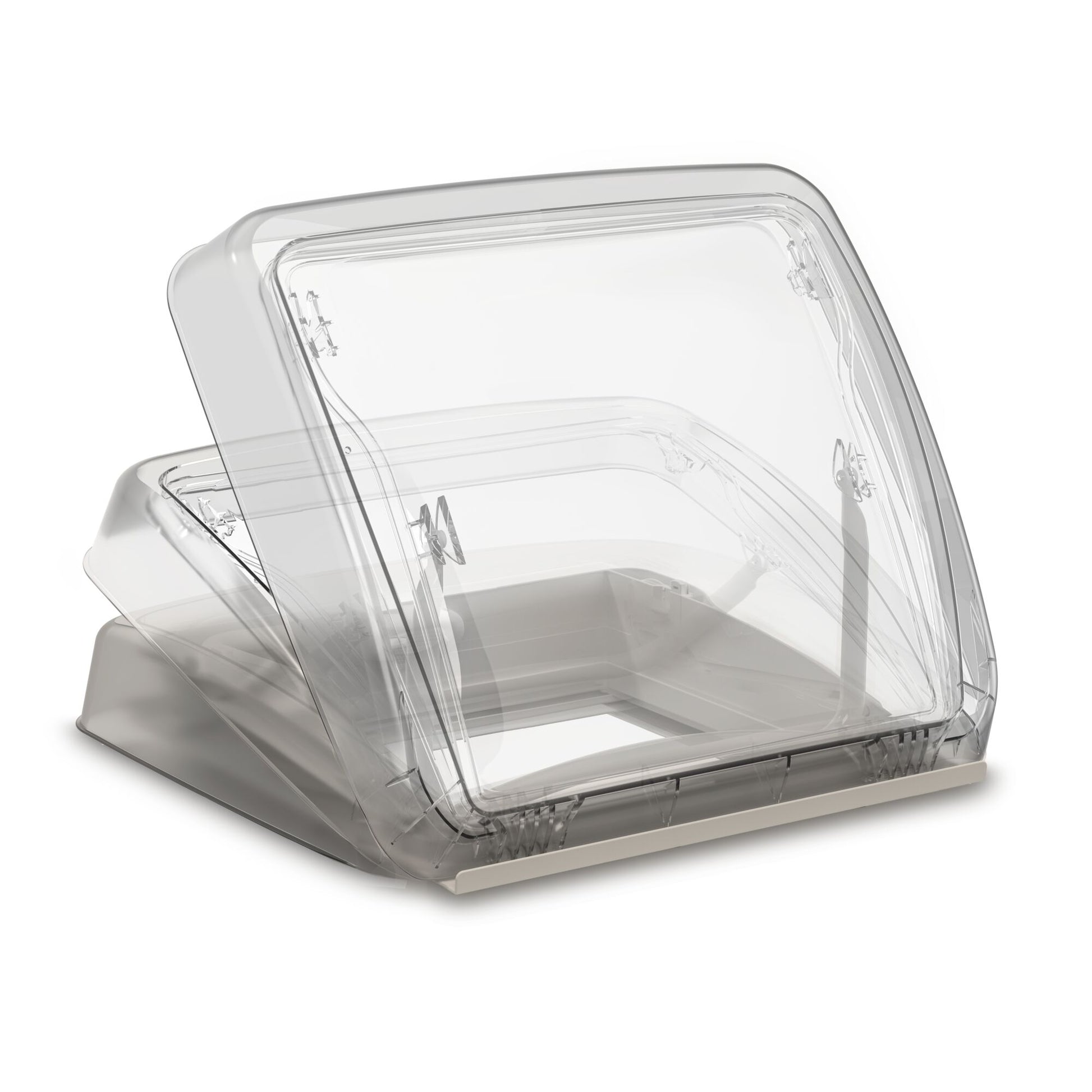 Dometic Heki Mini Roof Vent with transparent lid and base, designed for 400x400mm installations.