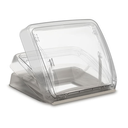 Dometic Heki Mini Roof Vent with transparent lid and base, designed for 400x400mm installations.