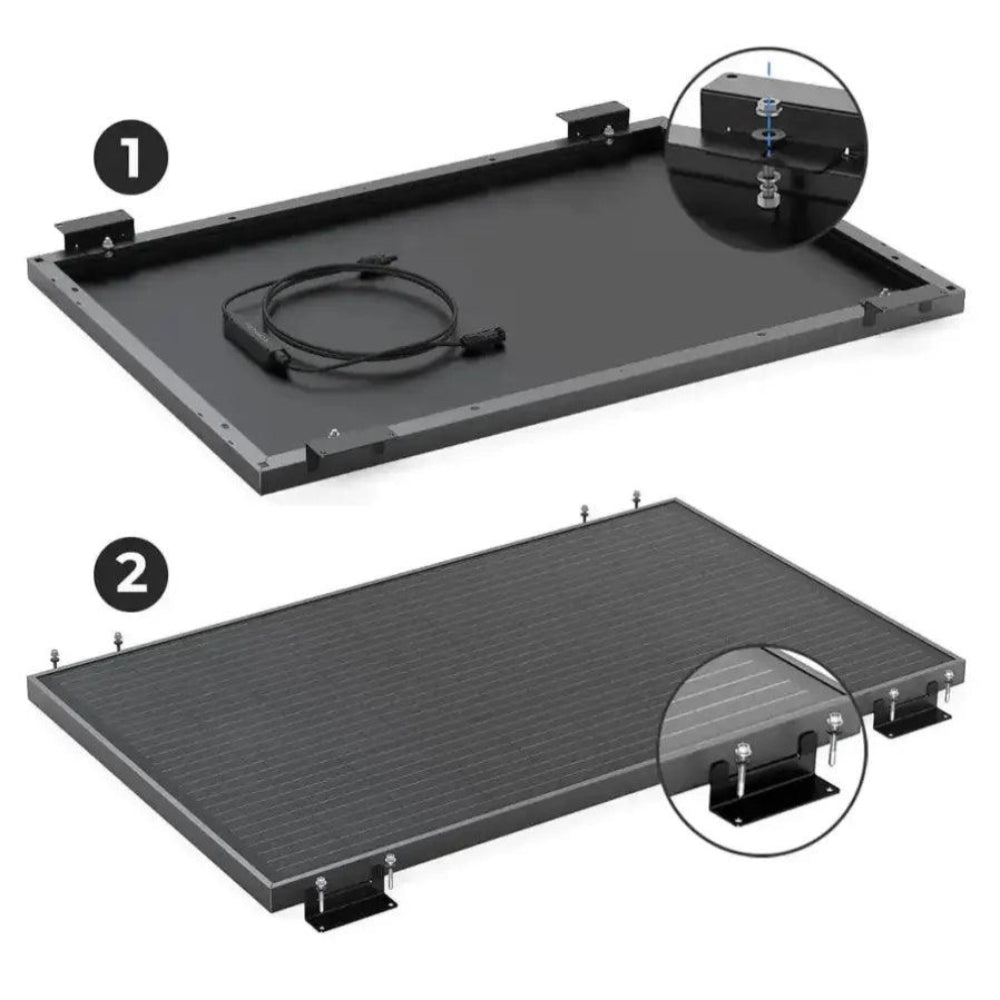 EcoFlow 2 x 400W Rigid Solar Panel Monocrystalline Set