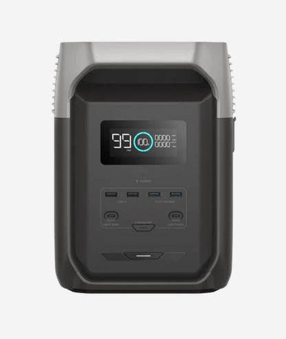 Black power station with digital display on a white background