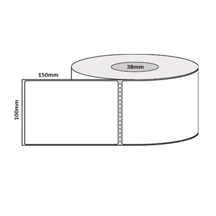 Peacock Bros LDT100x150-38-400 Blank Label Roll 100mm x 150mm 400 Labels