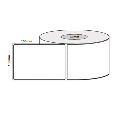 Peacock Bros LDT100x150-38-400 Blank Label Roll 100mm x 150mm 400 Labels