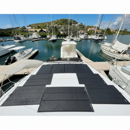 LensunSolar 150W 12V Flexible Black Solar Panel High Efficiency