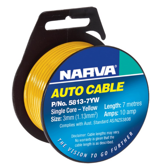 CABLE SINGLE 3.0 10AMP 7M YELLOW