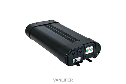 Power Train 2000W inverter with Bluetooth screen, designed for campervan conversions, providing clean power on the go.