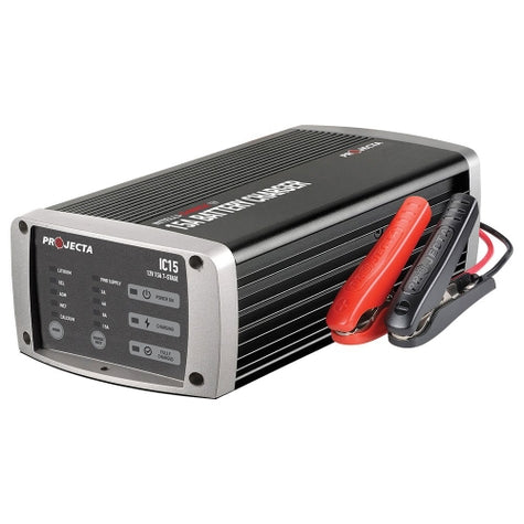 Proecta jump starter and battery charger on a white background