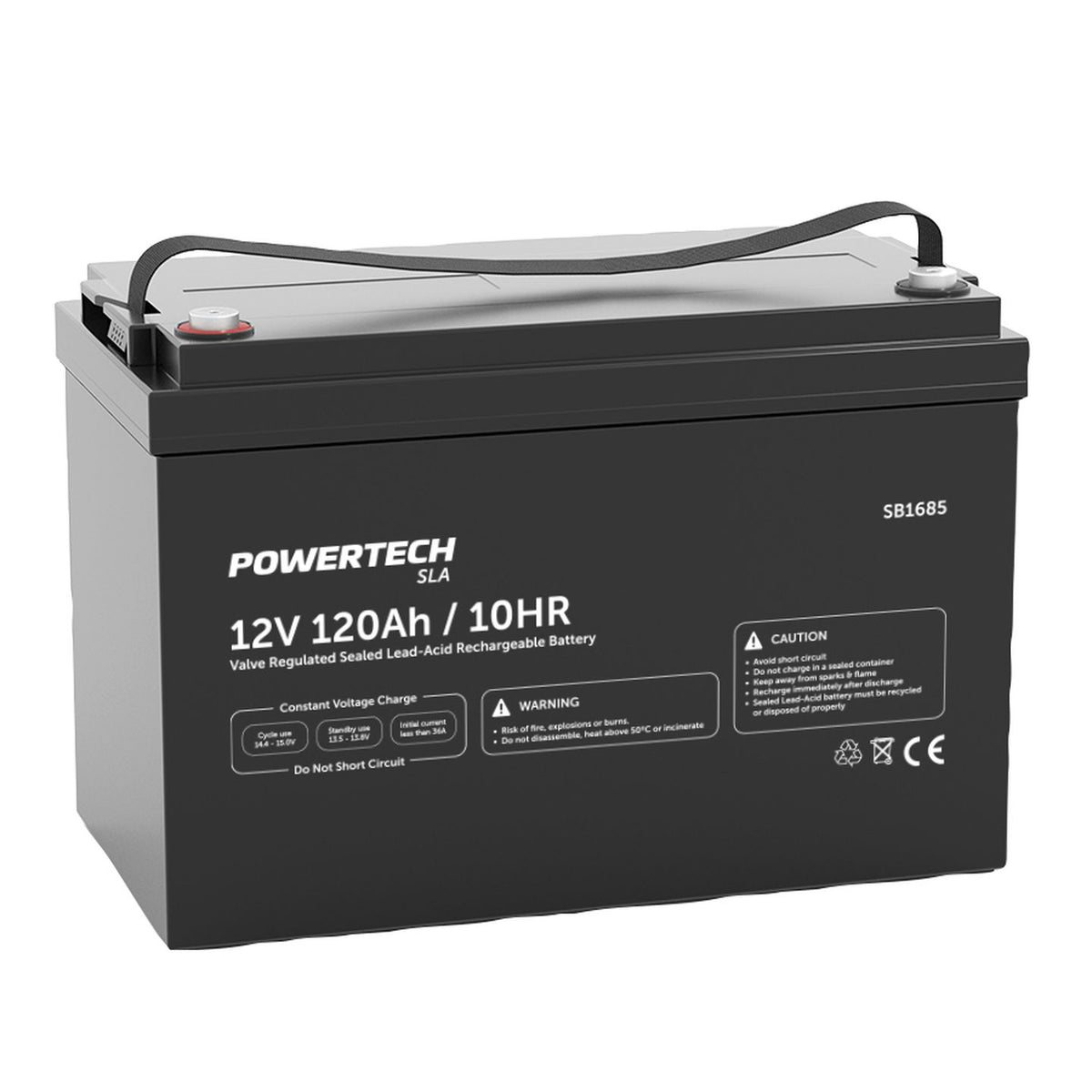 POWERTECH SLA 12V 120Ah AGM Deep Cycle Battery in 330mm Case