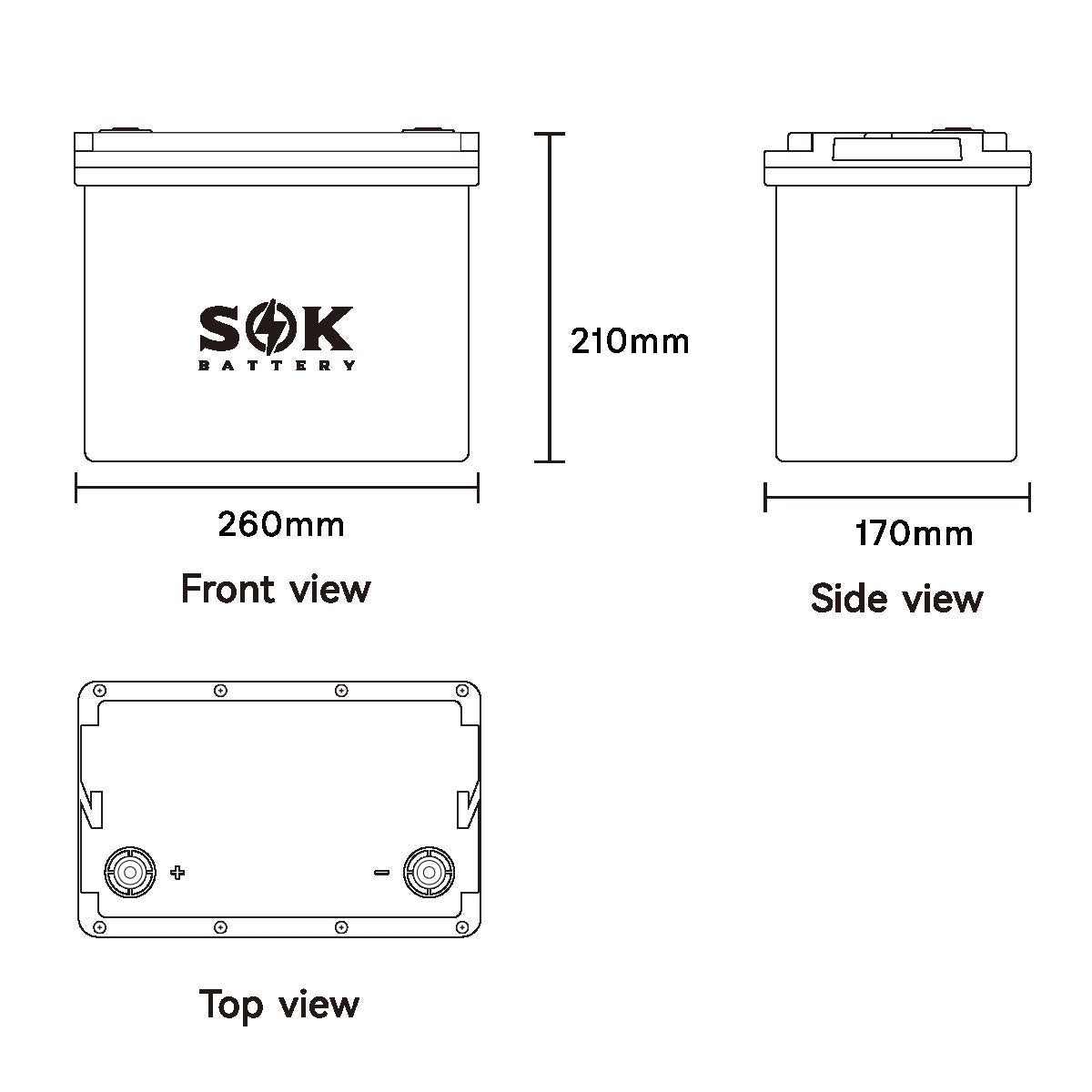 SOK 12V 100Ah IP65 Lithium Battery