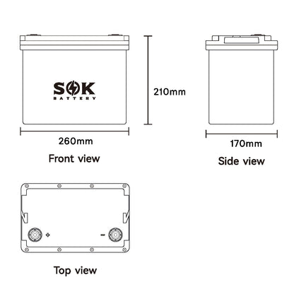 SOK 12V 100Ah IP65 Lithium Battery