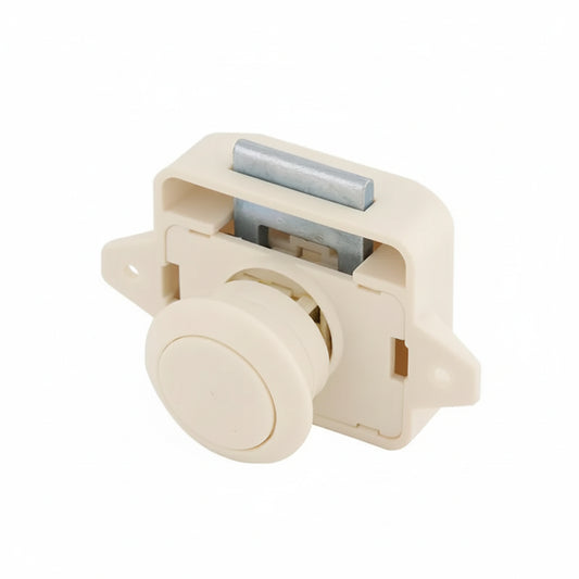 26mm Push Button Cabinet Latch - White
