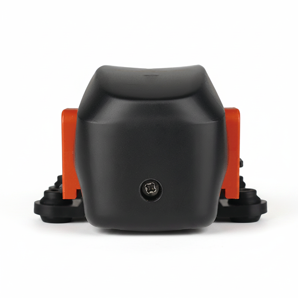 Black and red water pump on a white background