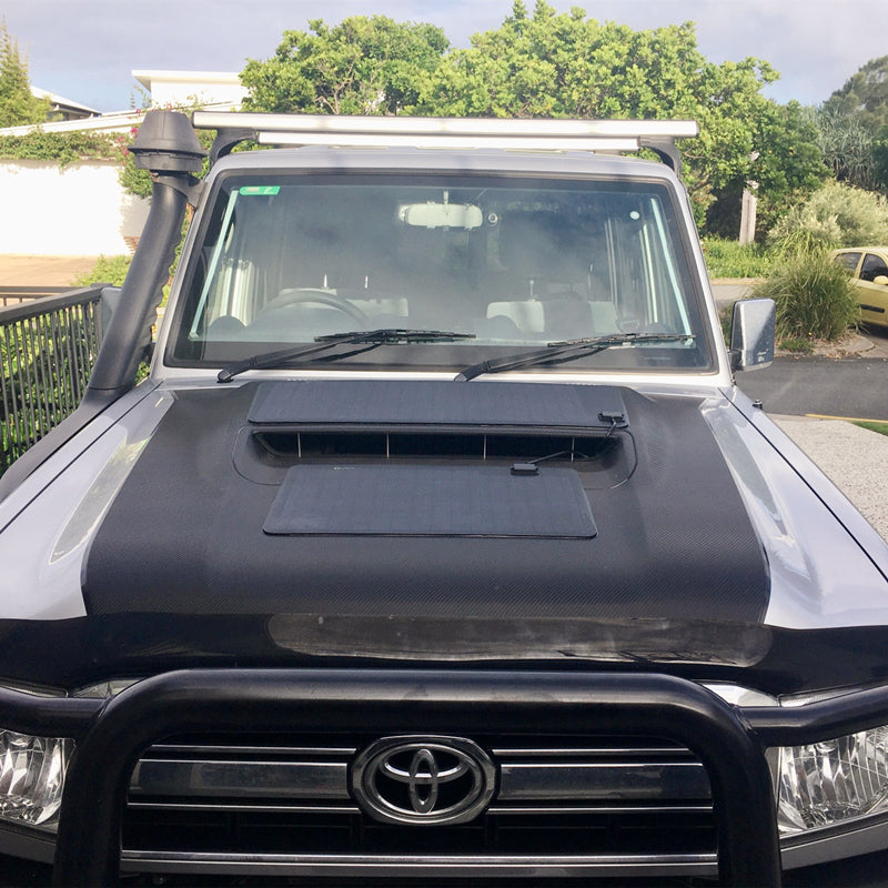 LensunSolar 65W Flexible Bonnet Solar Panel for Toyota Land Cruiser