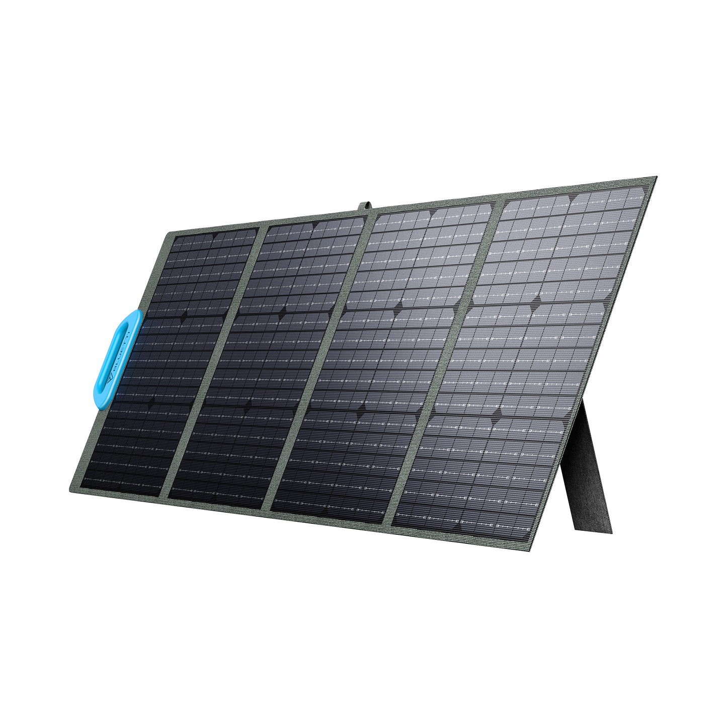 Foldable Bluetti-PV120 solar panel on a white background.