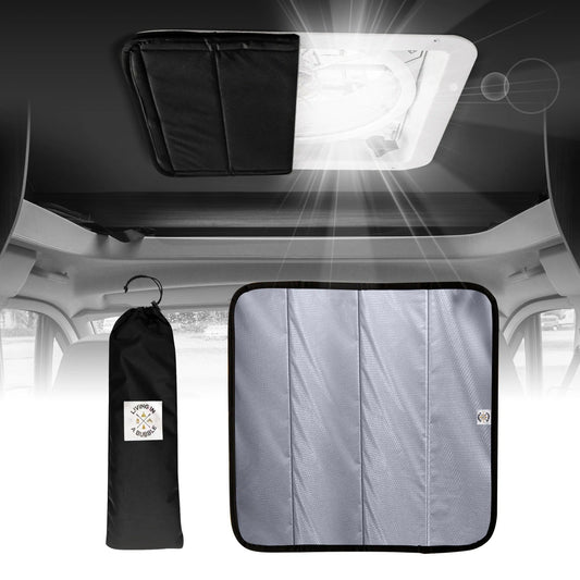 Vanlifer roof vent cover, grey color.