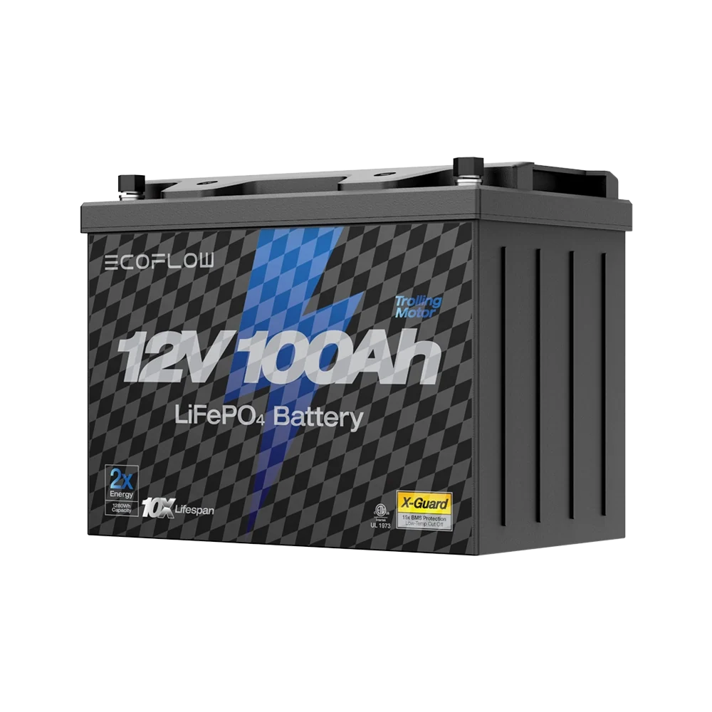 EcoFlow 12V 100Ah LiFePO4 Lithium Battery Deep Cycle