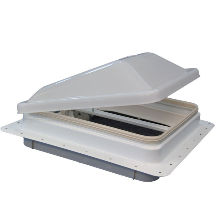 White dome-shaped roof vent for vehicles