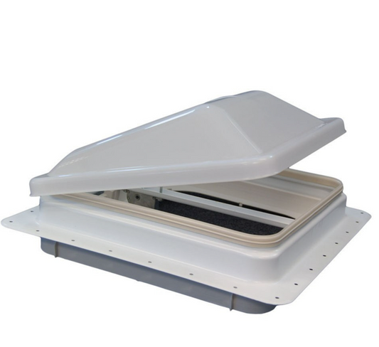 White dome-shaped roof vent for vehicles
