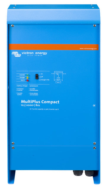 Blue Victron Energy MultiPlus Compact power station on a white background