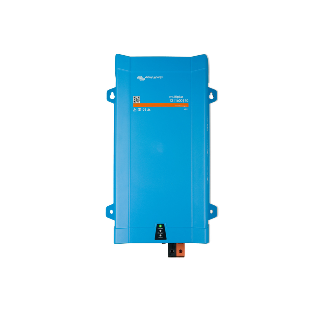 Blue power inverter on a white background