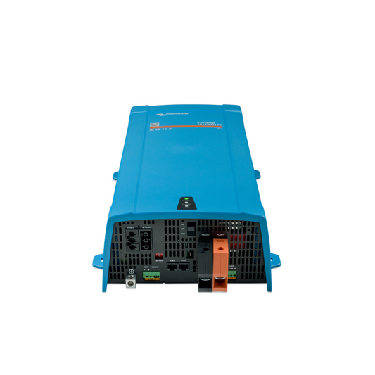 Blue power inverter on a white background