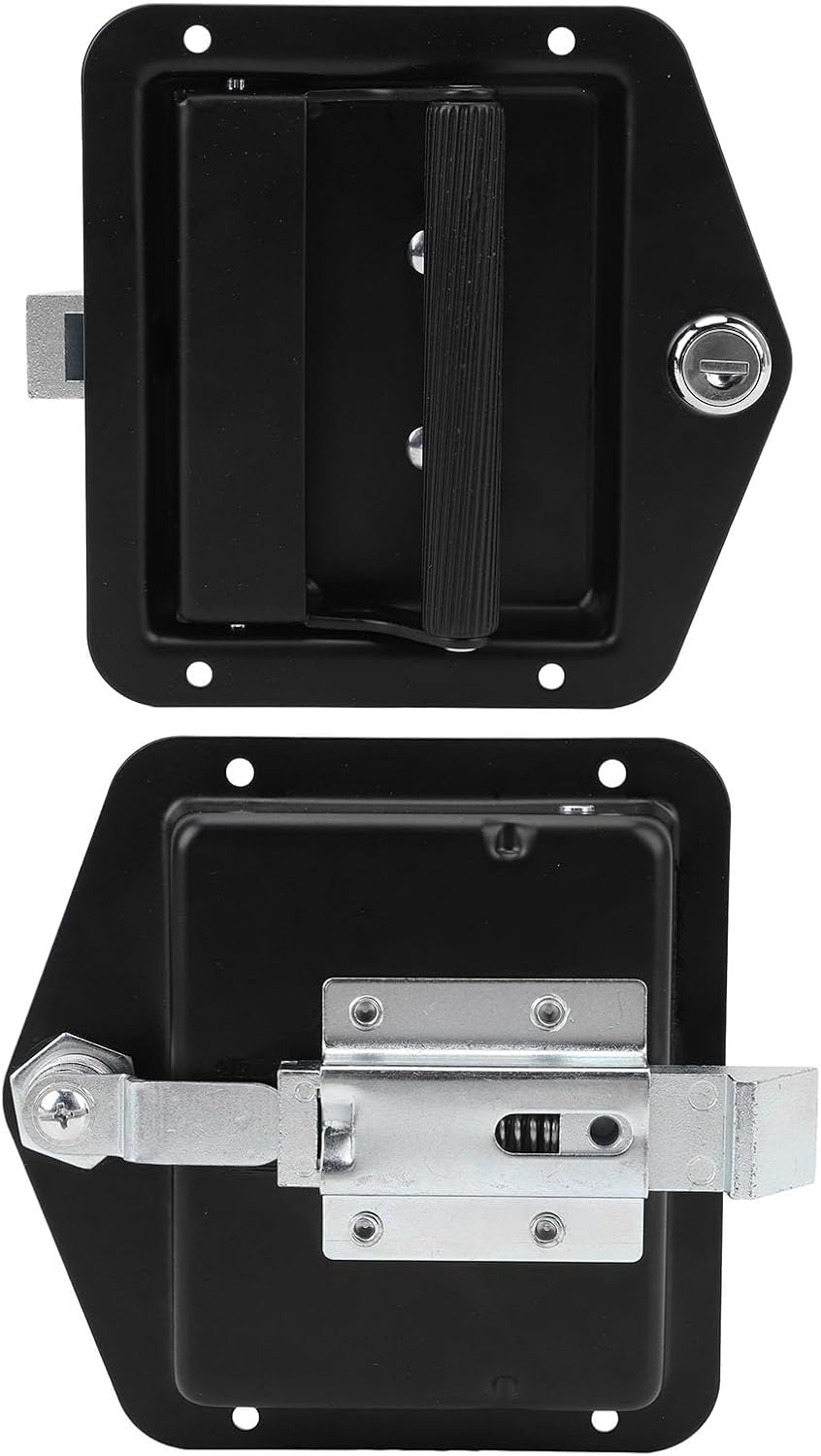 Black Folding Heavy-Duty T Handle Lock Latch