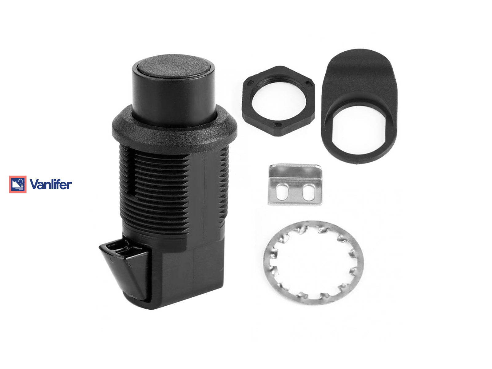 Push button cabinet latch black