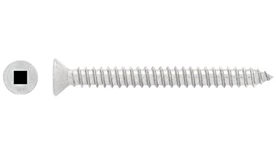 8G x 1/2 304 Stainless Steel Countersunk Square Self-Tapping Screws
