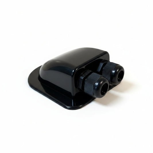 Double solar cable entry gland black IP68 waterproof roof cable gland for campervan solar installations