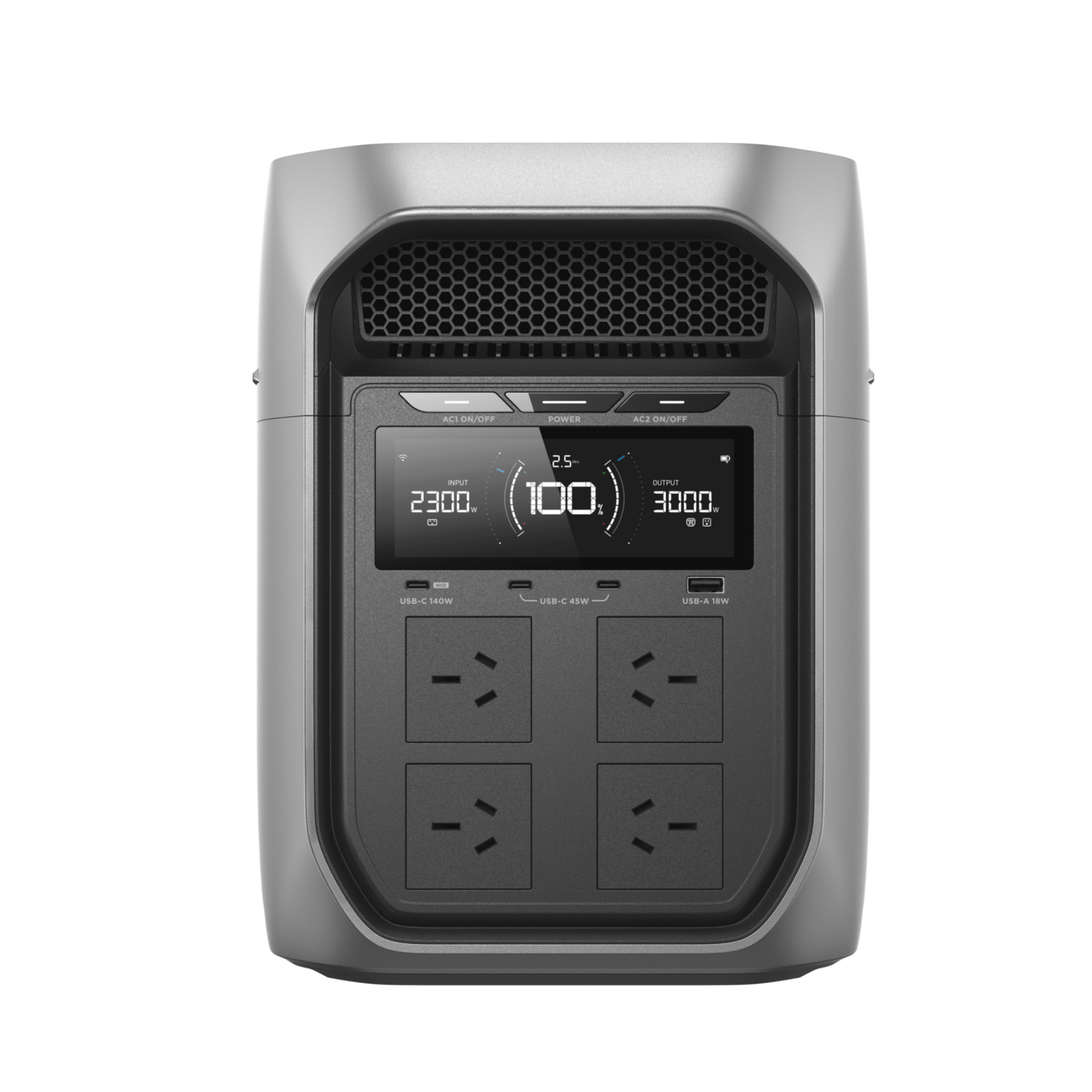 EcoFlow power station front outlets