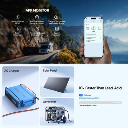 BLUETTI 12V 320Ah LiFePO4 Lithium Battery Self-Heating