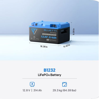BLUETTI 12V 320Ah LiFePO4 Lithium Battery Self-Heating