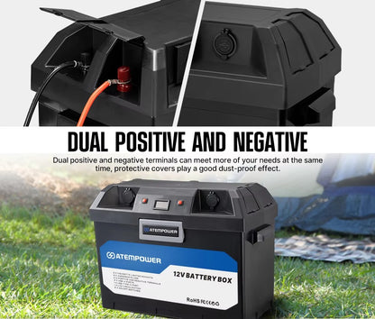 12V Waterproof Battery Box with USB C