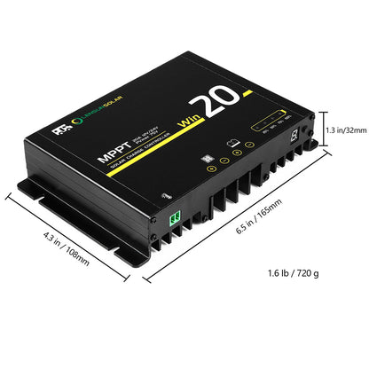 Lensun Waterproof MPPT Solar Charge Controller 20A 40A Bluetooth