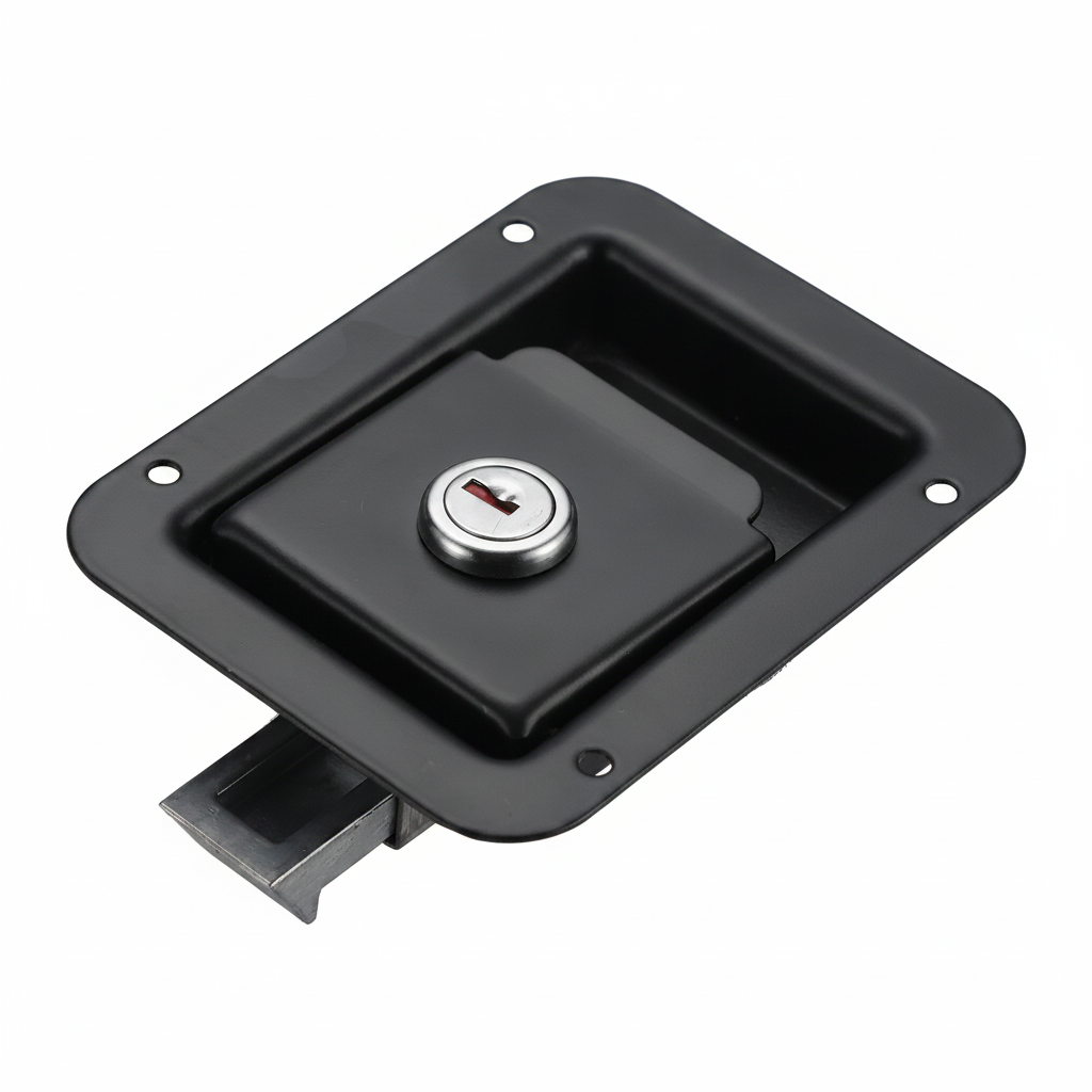 Black locking cabinet paddle handle latch for campervan cabinet doors and storage compartments