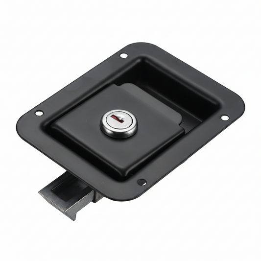 Black locking cabinet paddle handle latch for campervan cabinet doors and storage compartments