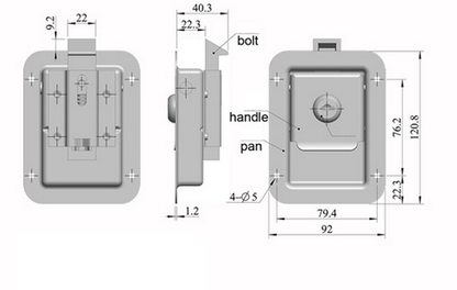Flush mount cabinet lock installed in campervan storage door