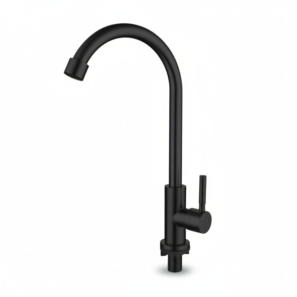 Matte black cold water faucet tap for campervan and caravan sink