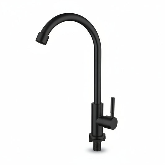 Matte black cold water faucet tap for campervan and caravan sink