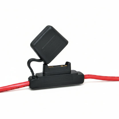 Open Maxi Blade fuse holder showing fuse compartment and protective cover