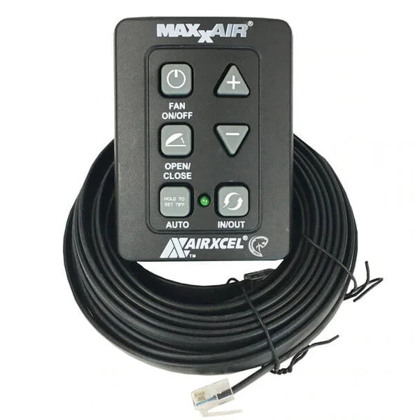 MAXXAIR RV Roof Fan 6-Button Wall Control - Black