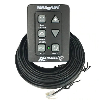 MAXXAIR RV Roof Fan 6-Button Wall Control - Black
