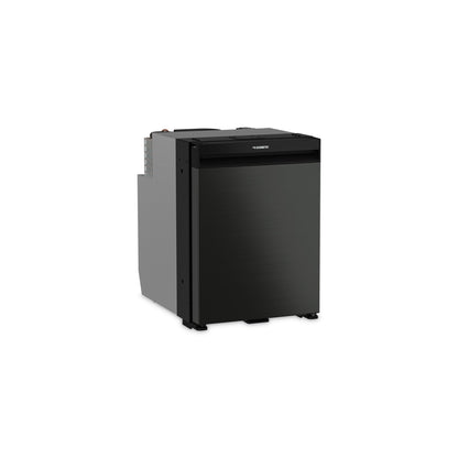 Dometic NRX 50C fridge/freezer in sleek black design, ideal for campervans and off-grid adventures.