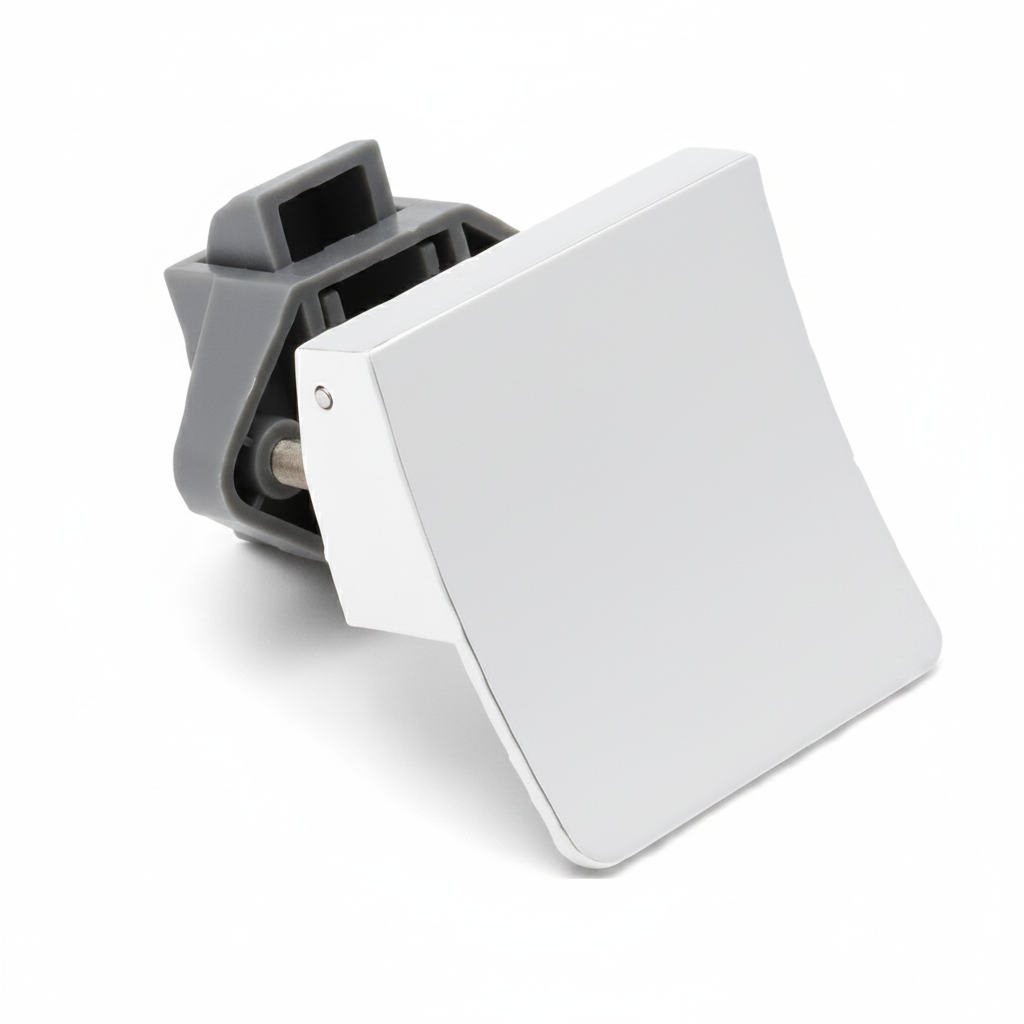 Push-pull cabinet latch with silver finish for campervan cabinet doors and drawers